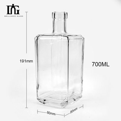 Leere Brandy Rum Gin Whisky Wodka Glasflasche 500 ml 700 ml 750 ml für die Alkoholverpackung