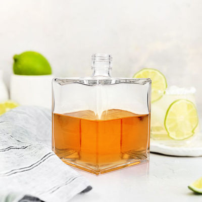 Flasche aus Quadratglas 100 ml 200 ml 250 ml 500 ml 700 ml 1000 ml Wein Whisky Brandy Tequila Gin Flasche mit Kork