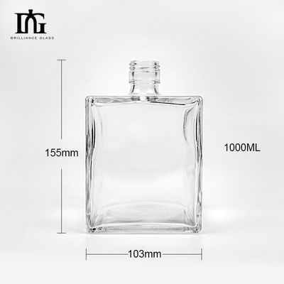 Flasche aus Quadratglas 100 ml 200 ml 250 ml 500 ml 700 ml 1000 ml Wein Whisky Brandy Tequila Gin Flasche mit Kork