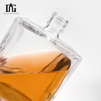 Flasche aus Quadratglas 100 ml 200 ml 250 ml 500 ml 700 ml 1000 ml Wein Whisky Brandy Tequila Gin Flasche mit Kork