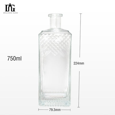 Versiegelungsart Korken 700 ml 375 ml 500 ml Glasflasche für Whisky Likör Quadrat Vodka