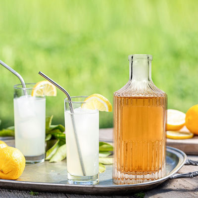 OEM/ODM akzeptabel Klar 750 ml Spirituosenflasche mit Sprühen Druck Handling