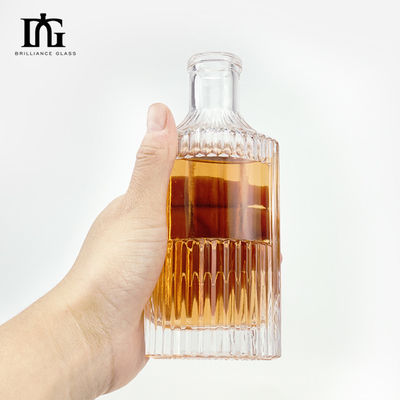 OEM/ODM akzeptabel Klar 750 ml Spirituosenflasche mit Sprühen Druck Handling