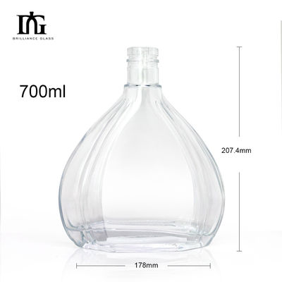 500 ml leere Glasflasche für Rum Whisky Wodka Spirituosen Kragen Material Glas