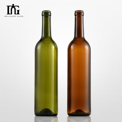 750 ml Cork Cap Glas Weinflasche für kohlensäurehaltige Getränke in antiker grüner Farbe