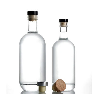 250 ml/500 ml/700 ml/750 ml Flint Glas Spirituosenflaschen mit Korkenverschluss