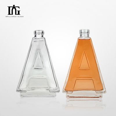 Körpermaterial Glas Einzigartiges Custom A Form Klares Glas Spirituosenflasche 500ml 700ml