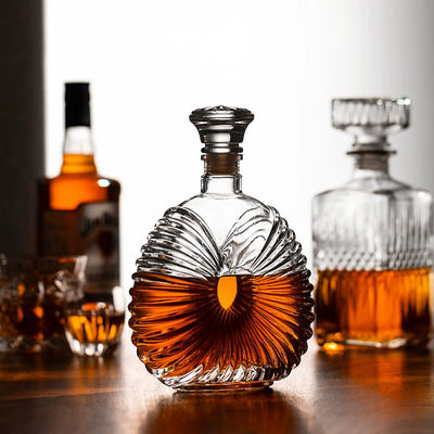 Whisky rund 500 ml 750 ml Tequila Whiskey Gin Rum Brandy Wodka Glasflaschen für Spirituosen