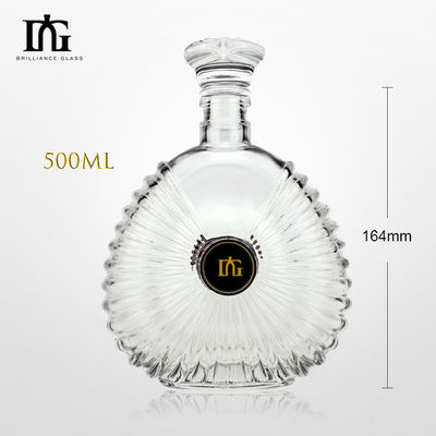 Whisky rund 500 ml 750 ml Tequila Whiskey Gin Rum Brandy Wodka Glasflaschen für Spirituosen