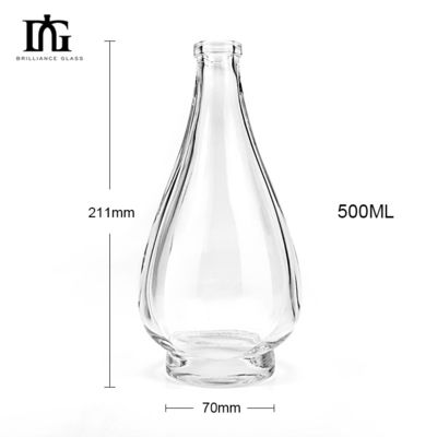500 ml klare leere Wodka-Liter 700 ml Gin Rum Spirituosen Glasflaschen für Tee und Liköre