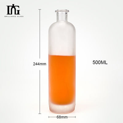 Wodka Brandy Alkoholflaschen mit akzeptablem Kundenlogo 500 ml klares rundes Glas